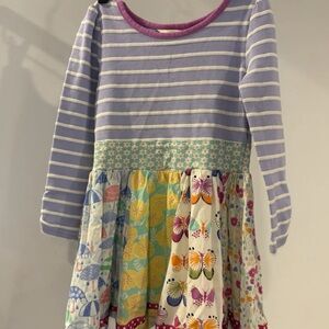 Matilda Jane Purple Striped and Floral Kids Dress